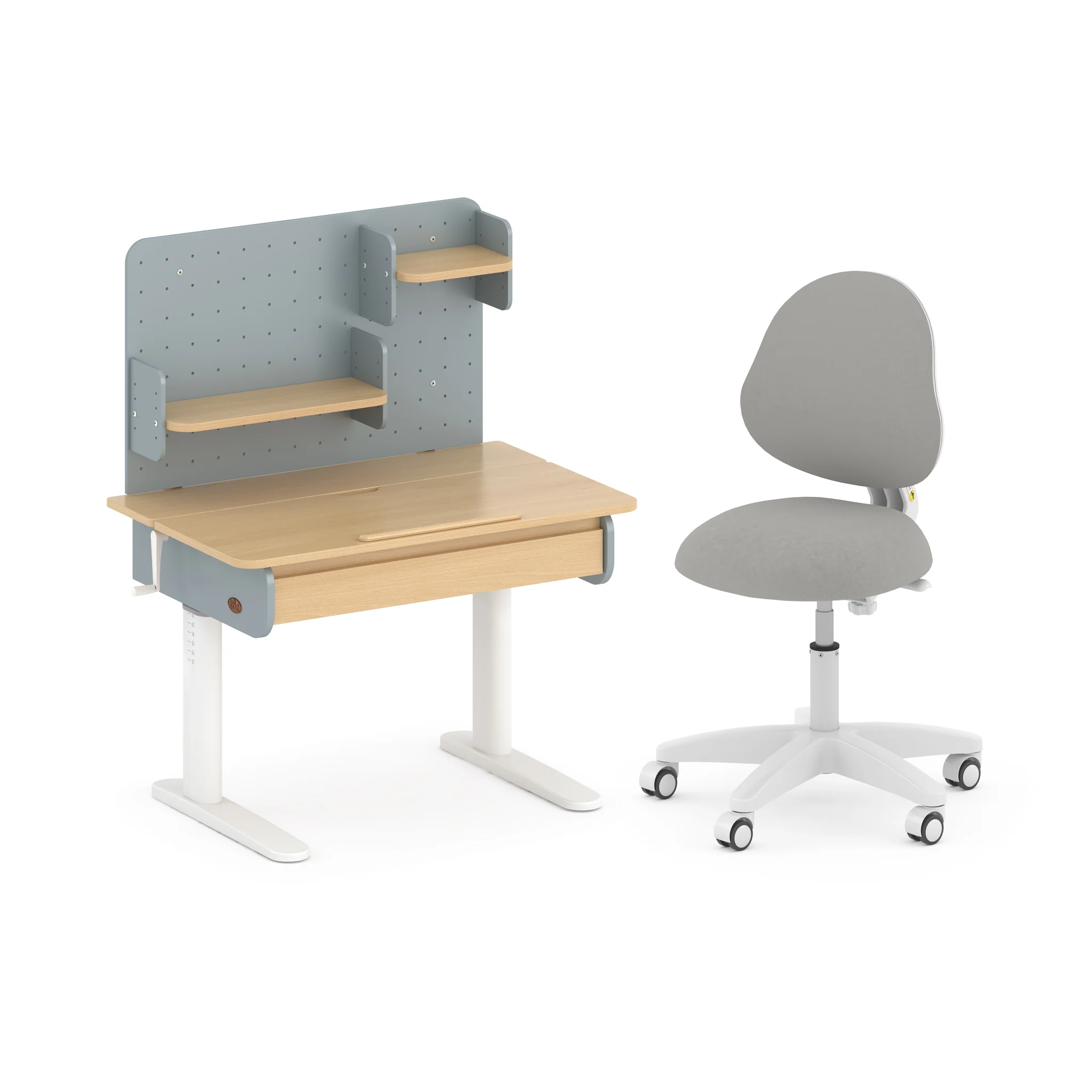 Ergonomic Desk with Pegboard Bookshelf and Study Chair Bundle - Image 18