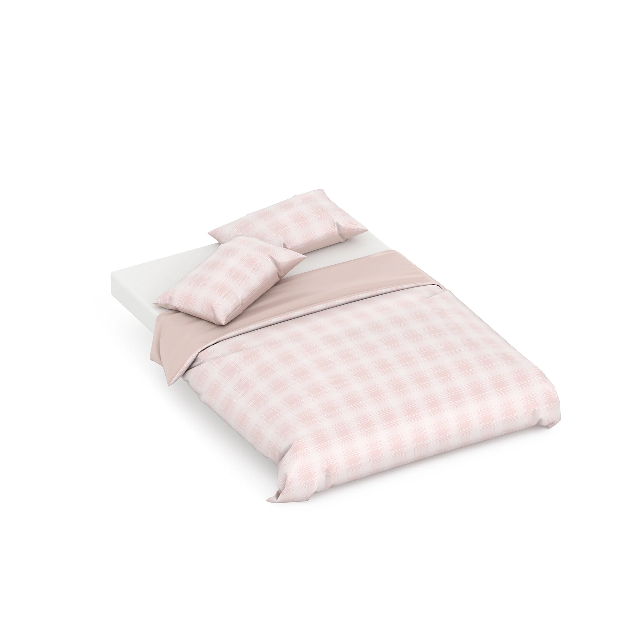 Pink Plaid Double Quilt Cover Set - Image 3
