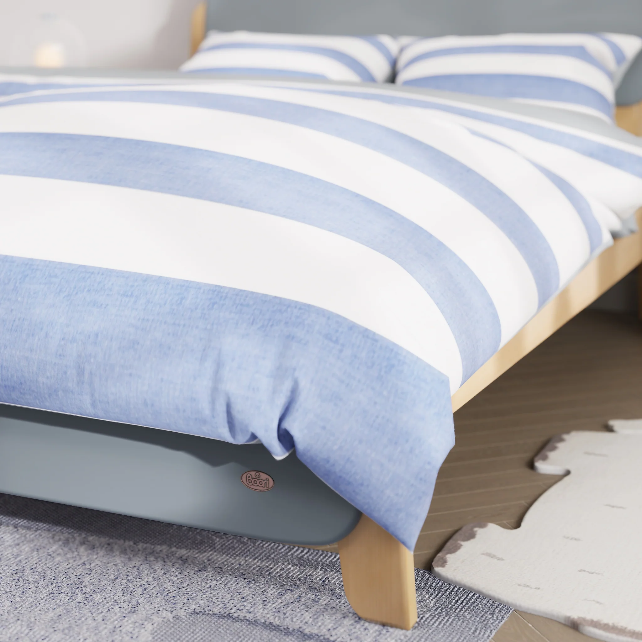 Blue Stripe Double Quilt Cover Set - Image 4