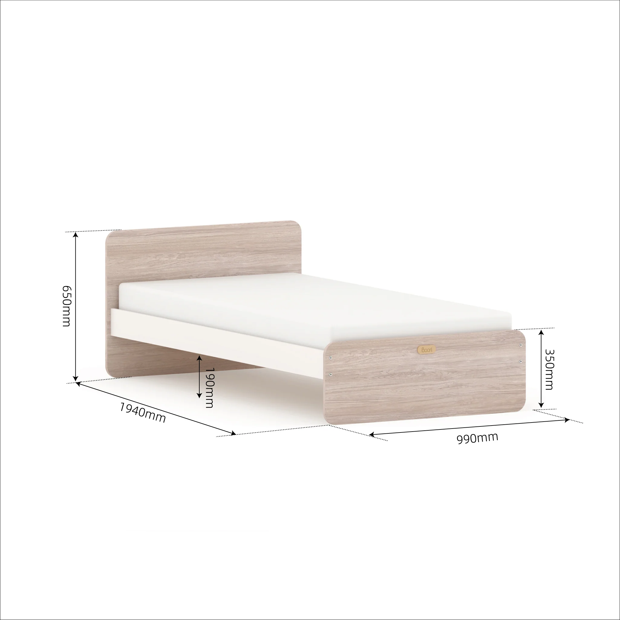 Neat Single Bed with Mattress and Under Bed Storage Bundle - Image 3