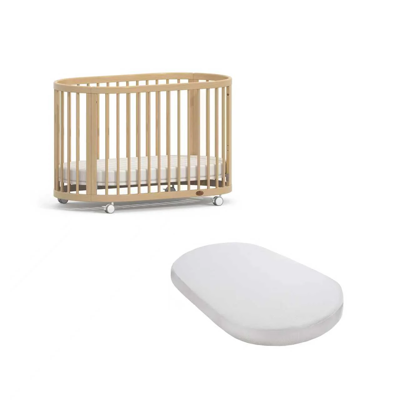Oasis Oval Cot with Mattress Bundle - Image 3