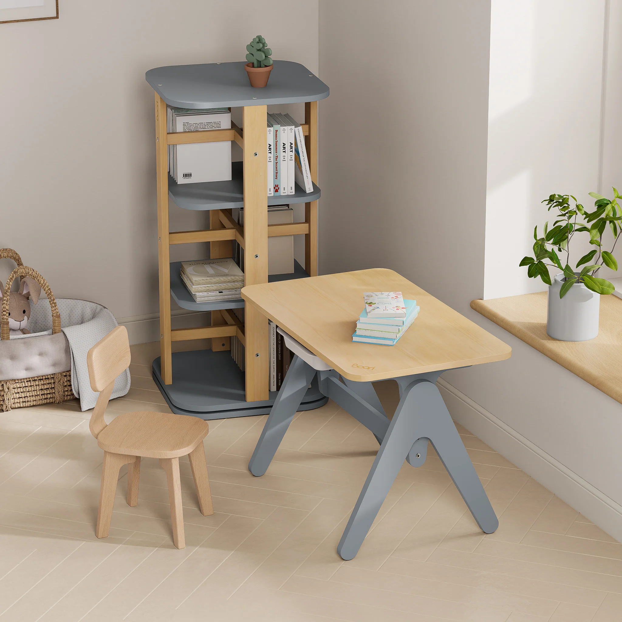 Tidy Learning Table with 2 Chairs and Bookshelf Bundle - Image 10