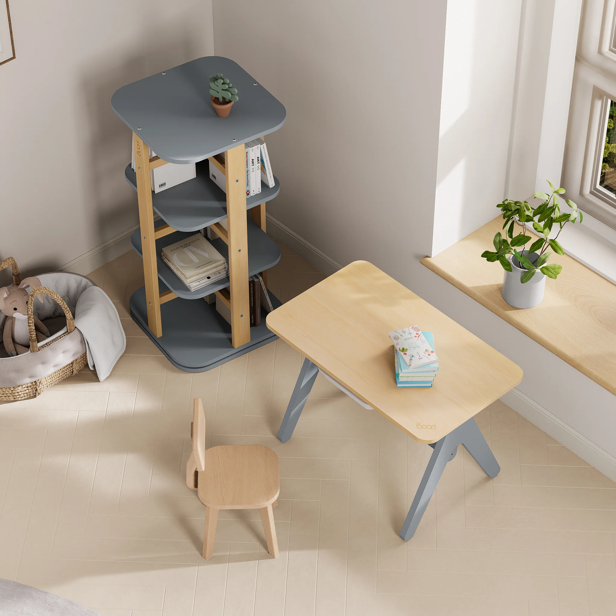Tidy Learning Table with 2 Chairs and Bookshelf Bundle - Image 6