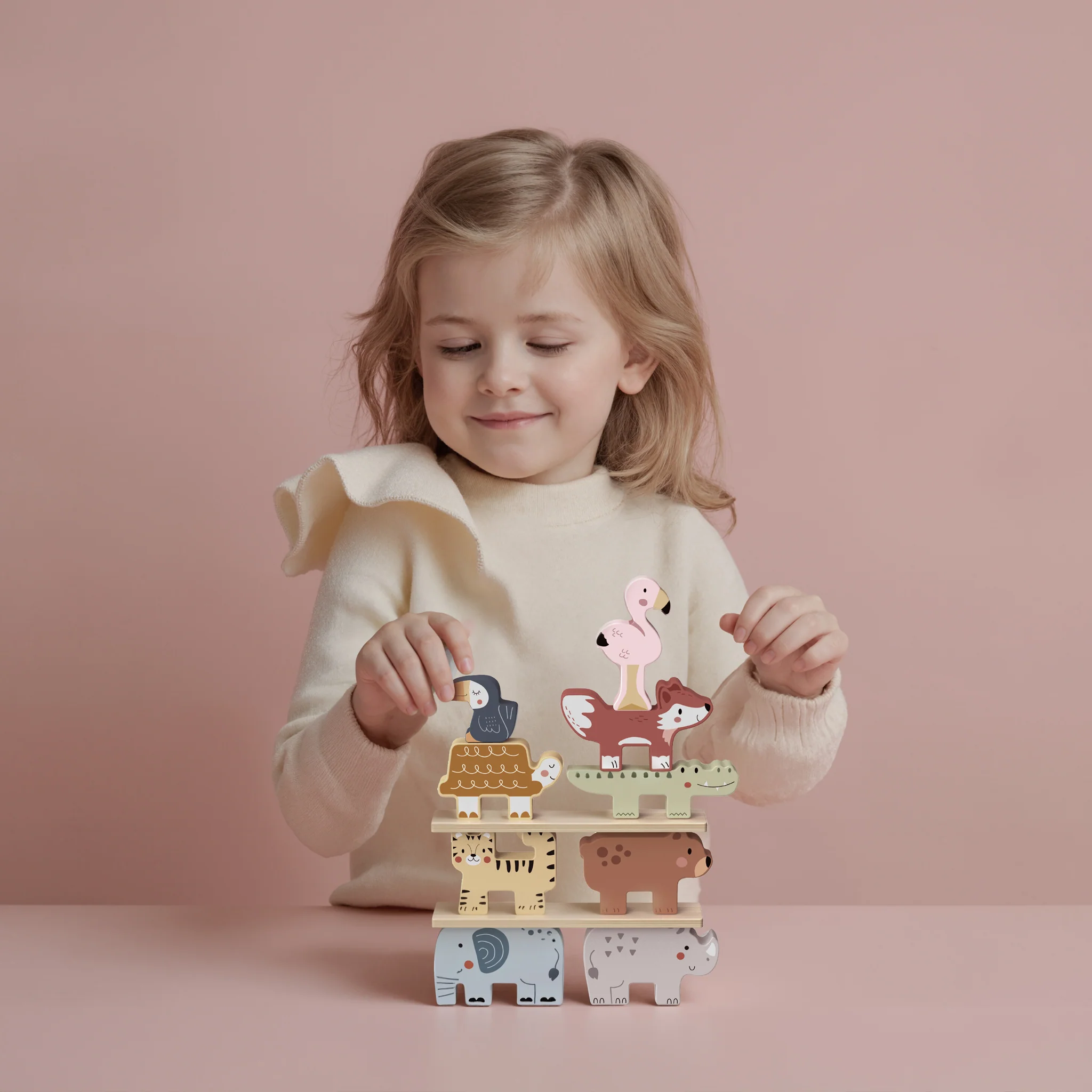 Tooky Wooden Animal Stacking Blocks Set | Educational Toy for Toddlers - Image 3